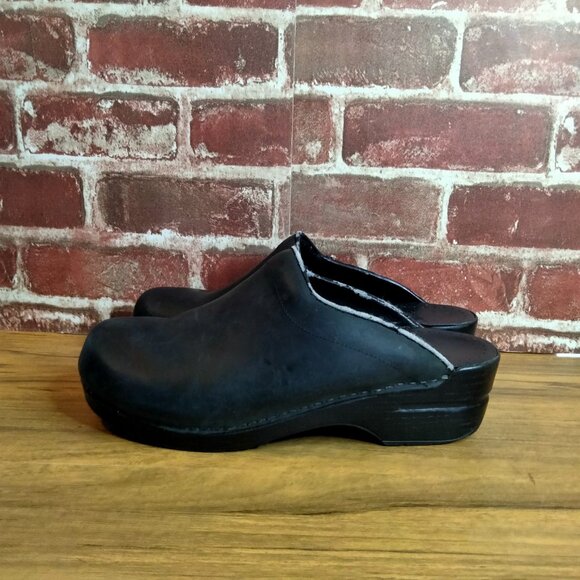 Dansko Clogs Womens Size 10.5 Sonja Black Box Traditional Leather EU 41 - Picture 3 of 9